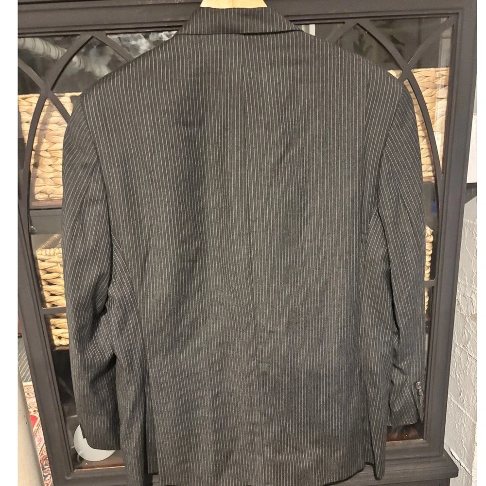 Lauren Ralph Lauren Blazer Mens 40S Grey Wool Cashmere Pinstripe Sport Coat